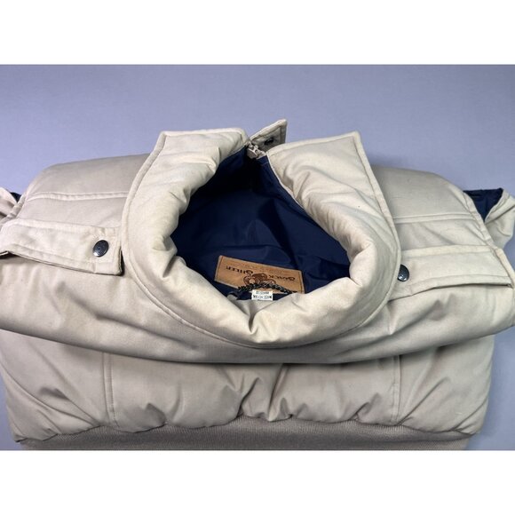 Black Sheep Mens Sleeveless Down Puffer Vest w Snaps Size XL Khaki Tan Vintage - Picture 10 of 11